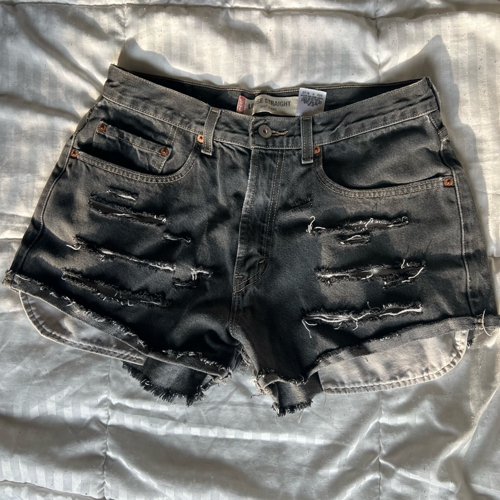 Levi’s Grey Distressed 569 Jean Shorts